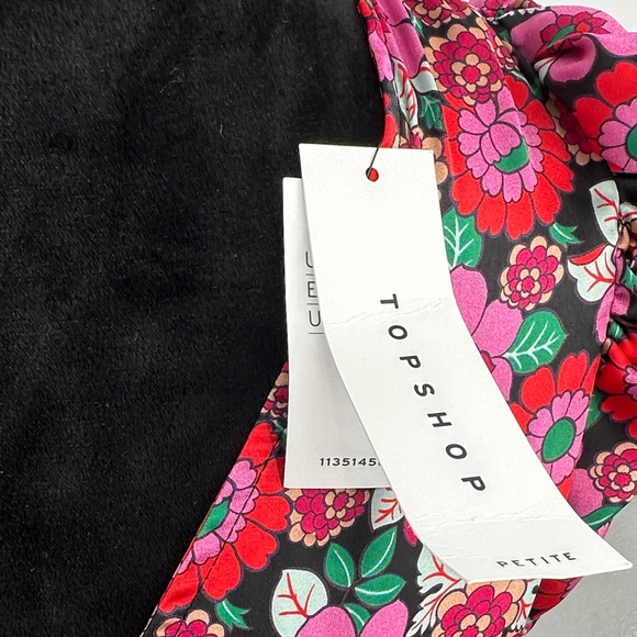 TOPSHOP Dress Floral Puff Sleeve size 4 - Picture 4 of 6